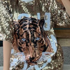 Gold sequin Tshirt dress size XL